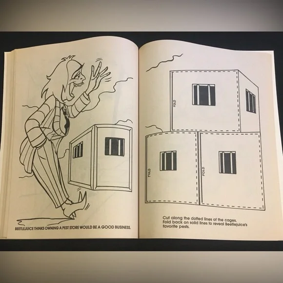 RARE 90s Coloring Book Beetlejuice Vintage - Picture 8 of 16